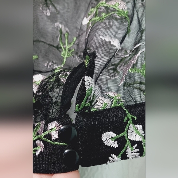 NWOT lulus Radiant Love Black Embroidered Skater Dress Size M - Picture 8 of 13